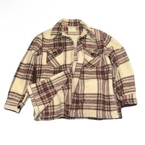 Vintage 70’s Pheasant Hunt WOOL Plaid Flannel Shirt Mens Size M